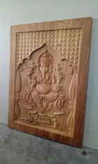 Ganesha CNC wood carving panel